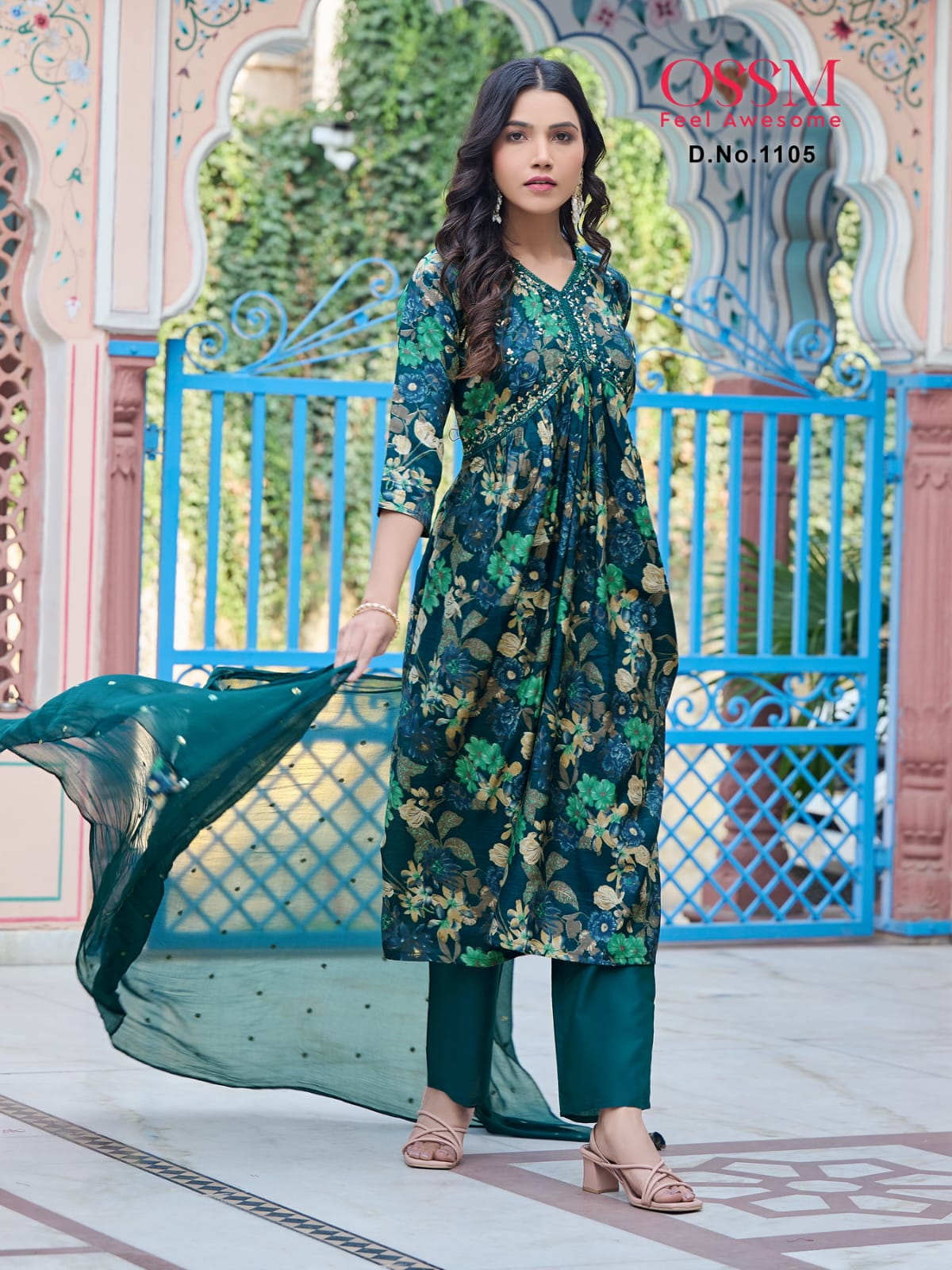 Ossm Resham Vol 11 Chanderi Modal Kurti With Bottom Dupatta
